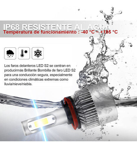 9005 H11 Kit De Focos Led Para Chevy Luz Alta Y Baja 8000lm Foto 5