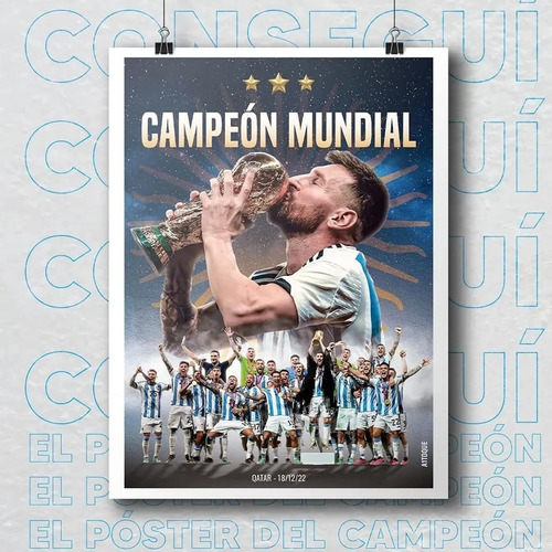 Poster / Selección Argentina Campeón Qatar 2022 / Premium