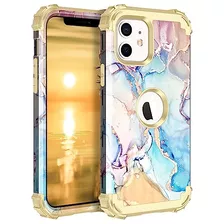 Funda Para iPhone 12 iPhone 12 Pro Marble/amarillo Hybrid-02