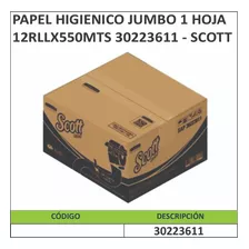 Papel Higienico Jumbo 1 Hoja 12rllx550mts 30223611 - Scott