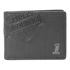 Harley-davidson Cr2343l-negro Clásico Billfold, Hd Bar &