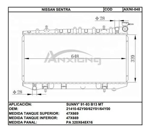 Tanque Plstico Superior Nissan Sentra B14 (ancho - Gollete  Foto 2