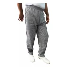 Calça Xadrez Chef Cozinha Elástico Pied De Poule Uniformes