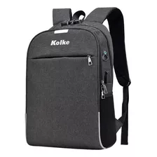 Mochila Anti-robo Con Candado Gris Oscuro Kolke Kvm-339