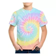 Camiseta Tie Dye Masculina Infantil Tai Dai Blusa Arco Iris