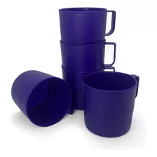 Kit 60 Caneca Infantil Escolar 300ml Plástico Merenda Creche Cor Azul