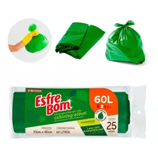 Saco Para Lixo 60l Oxibiodegradável 25un. Bt323 Esfrebom