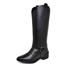 Bota Country Feminina Cano Removivél Preto Original Dubuy