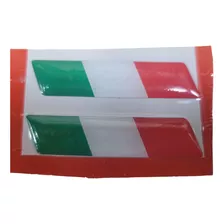 2 Insignia Bandera Italia Resinado Autoadhesivo