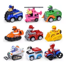 Paw Patrol 9 Piezas Friccion 8cms Chase Raider Carritos 