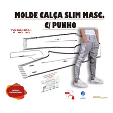 Molde De Calça Slim Com Punho P Ao Xg Envio Por Correios