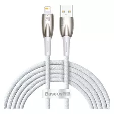 Cabo Usb P/ Lightning Baseus P/ iPhone Fast Charge 2.4a 2m Cor Branco