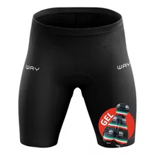 Short Ciclismo Bolsos Homem Gel Bermuda Bike Poliéster