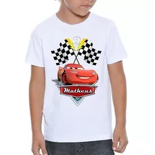 Camiseta Infantil Carros Relâmpago Mcqueen Personalizada #67