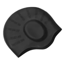 Touca Para Natação Cobre Orelhas Silicone Diversas Cores Cor Preto Desenho Do Tecido Lisa