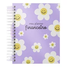 Planner Agenda Caderno Financeiro Permanente Calendário Flor Cor Da Capa Roxo