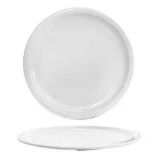 24 Pzas Plato Trinche Melamina Tavola 25.4 Cm Blanco