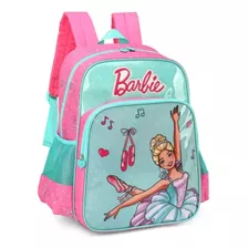 Mochila De Costas G Infantil Escolar Barbie Bailarina Fada Cor Verde/água