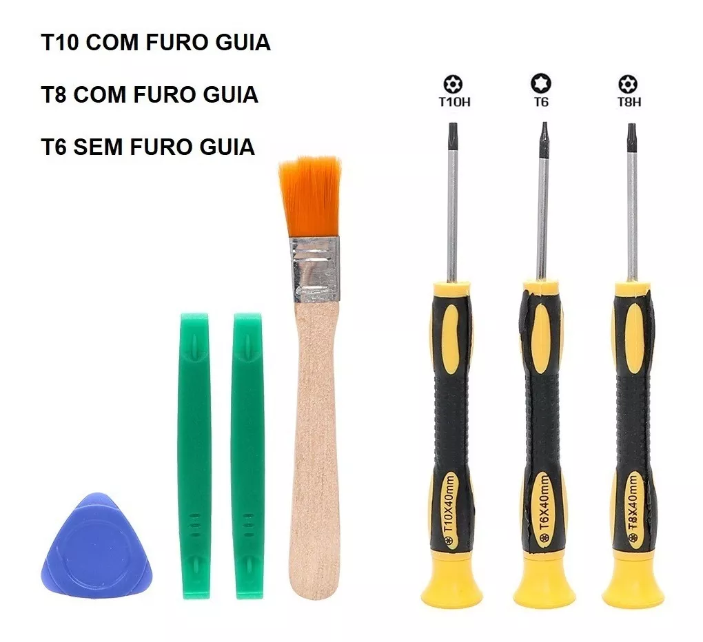 Kit Chave Torx T8 T6 T10 Com Furo Ps4 Ps3 Pro Xbox 360 One