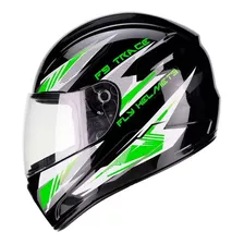 Capacete F9 Fly Trace Verde Preto Promoção