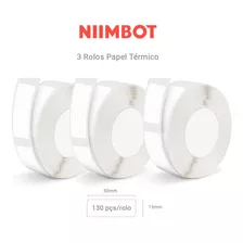 3 Rolos Papel Etiqueta Niimbot 50x15mm (390un) D110 D101 D11