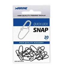 Snap P/ Pesca Quick Lock Tamaño 1:15 Kg A 33 Libras C/20 Marine