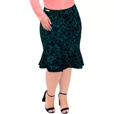 Saia Evangelica Babado Jacquard Plus Size #01