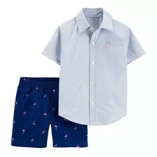 Conjunto Camisa E Shorts Carter's Flamingo Menino 2t