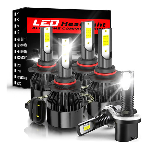 9005 9006 Kit De Focos Led De 4 Lados 11000lm Para Chevrolet