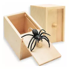 Ahzi Artesanal De Madera Sólida Caja Sorpresa, Goma Araña Br