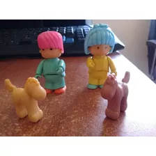 Muñeco Pinypon Antiguo: 2 Muñecos Y 2 Caballitos