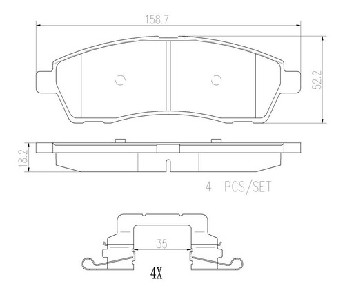 Set-4 Balatas Ceramica Traseras Excursion 5.4l V8 00 Al 05 Foto 2