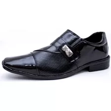 Sapato Social Envernizado Preto Oxford Masculino\ Ref: 816