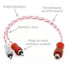 Cabo Y Rca Fio Som Automotivo Cobre Dupla Blindagem 2 Machos