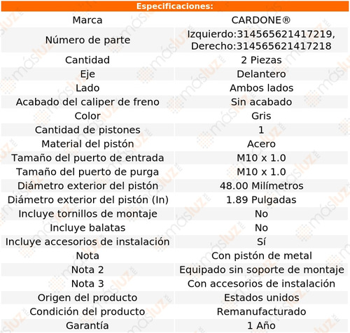 Kit Calipers O Mordazas Del Nissan Nx 1.6l 4 Cil 91/93 Foto 2