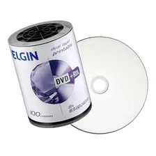 Dvd+r Gravável 8,5 Gb 240 M Dual Layer Elgin 100 Un Printabl