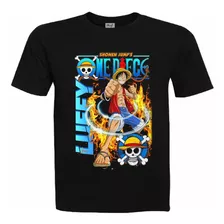 Polera Onepiece Luffi Manga Corta, 100% Algodón Premium 