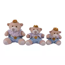 Trio Urso Príncipe Infantil Bebe P/nichos 15/20/25cm