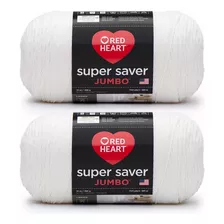 Ovillo Gigante Red Heart Super Saver, Paquete De 2, Blanco,