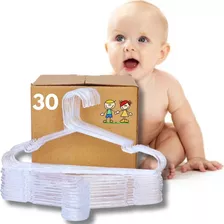 Kit 30 Cabide Acrílico Infantil Transparente Reforçado Baby