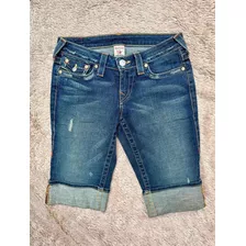 Bermuda De Mezclilla True Religion Talla 27 De Mujer Capri