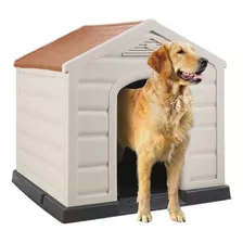 Casa Para Perro Grande Para Exterior De Plástico Rimax Msi Color Beige