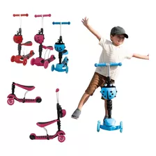 Patinete Scooter Infantil 3 Rodas Joaninha 2 Em 1 Com Luz