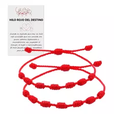 2 Pulseras 7 Nudos Hilo Rojo Destino B340 Amuleto Protección