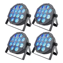 Kit 4 Canhão Refletor 12x12w Rgbw Par Led Slim Quadriled Dj 110v/220v