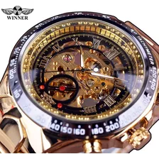 Reloj Automático Winner Para Hombre Modelo Gmt886-1 Gold