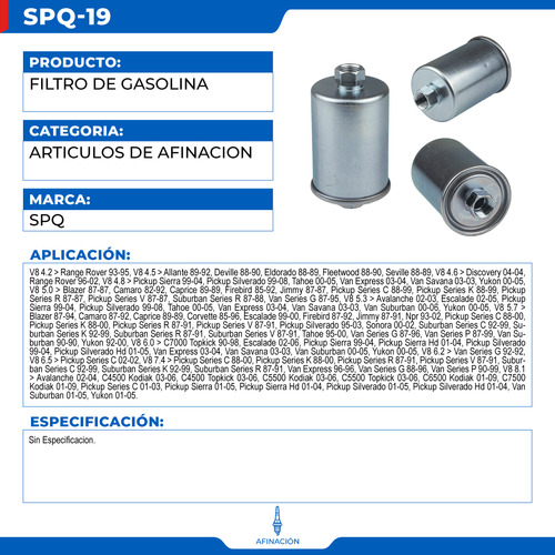 Filtro De Gasolina Gmc S15 Pickup 1988-1990 V6 4.3 Foto 5