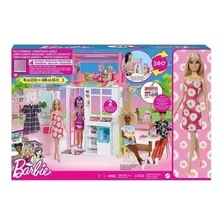 Barbie Playset Boneca E Casa Glamour Close E Go Mattel Fxg55