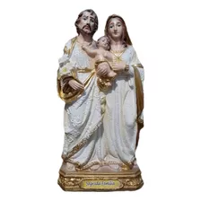 Imagem Sagrada Família Gesso C/ Pó De Mármore 20cm Impecável