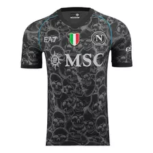 Camisa Ssc Napoli Oficial 23/24 Torcedor Ea7 Masculina Preta